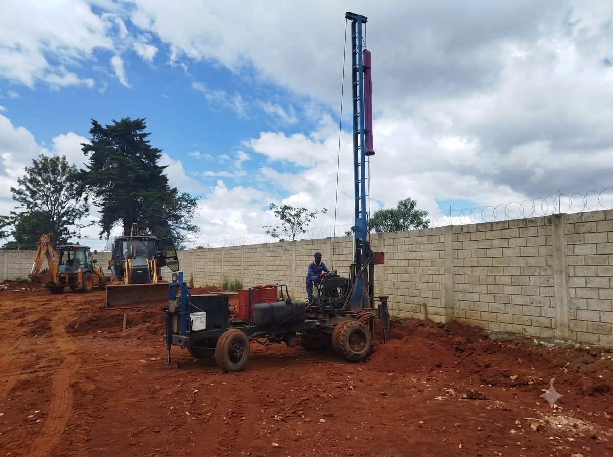 Foto da obra: Hélice contínua em talude industrial