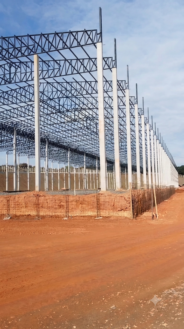Foto da obra: Base estrutural para galpão BTS